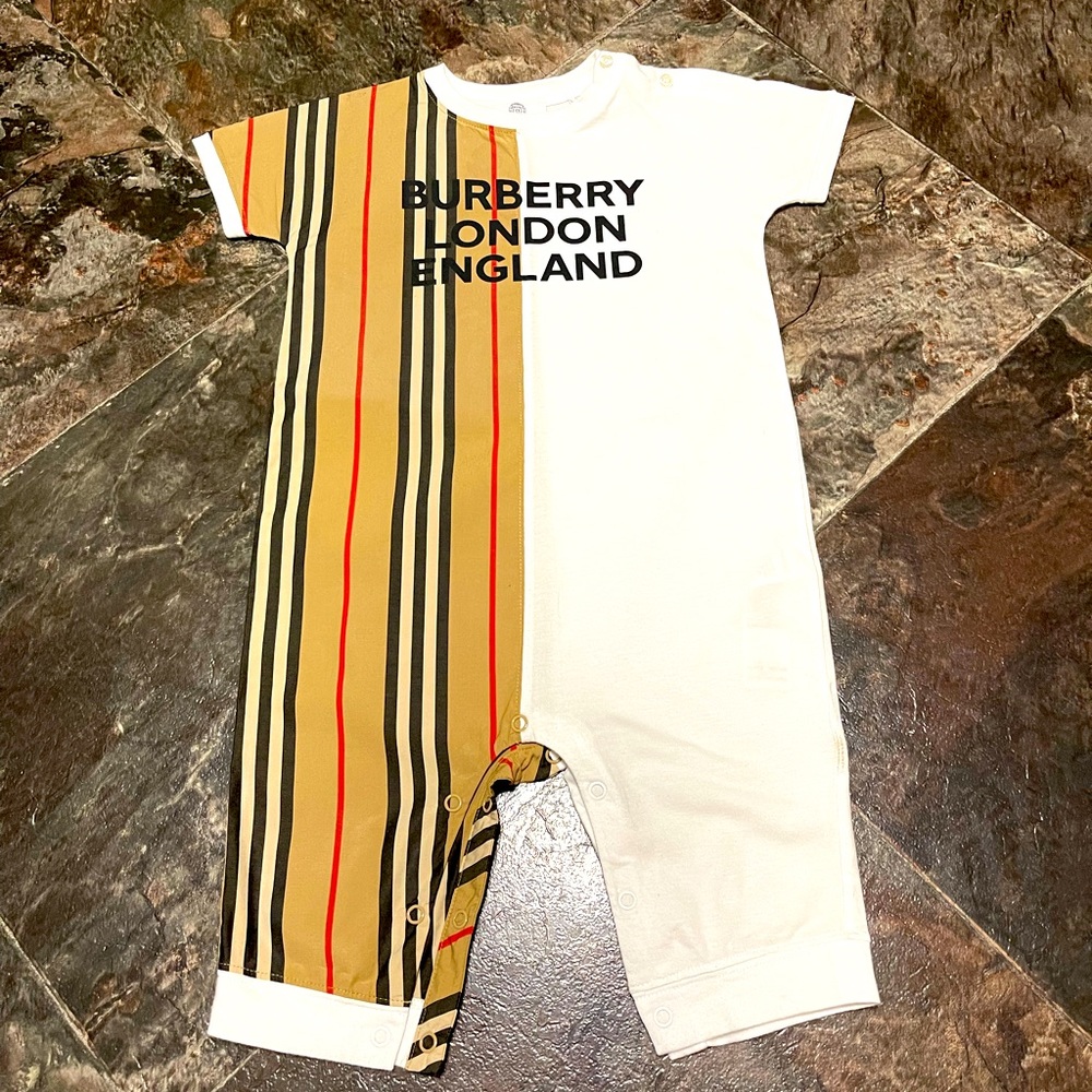 Burberry Lennox Striped Romper